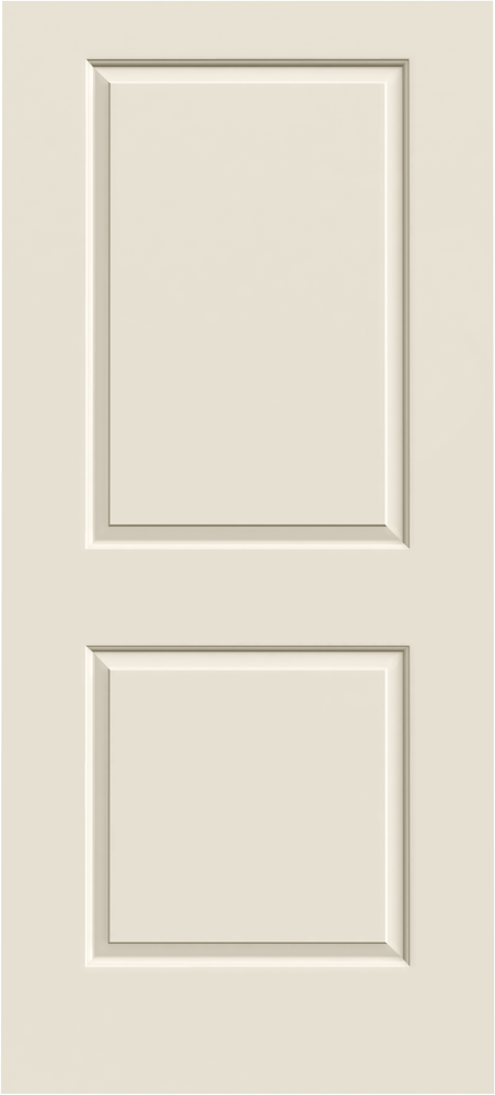Raised-panel interior door consists of two large, squared panels for a clean look, while ovolo sticking adds dimension