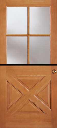 Simpson 1 2 Lite Top Crossbuck Bottom Wood Dutch Door W Grids For Sale 