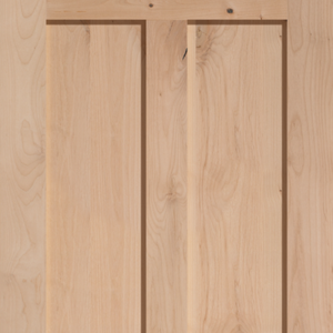 Knotty alder wood door for home’s interior features a Craftsman style